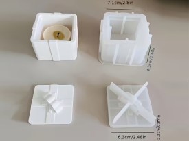 Molde silicona alhajero cuadrado con moño 